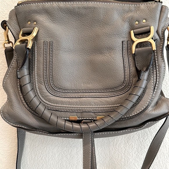 100% Authentic Chloe Medium Marcie Satchel in Cashmere Grey - Picture 2 of 7